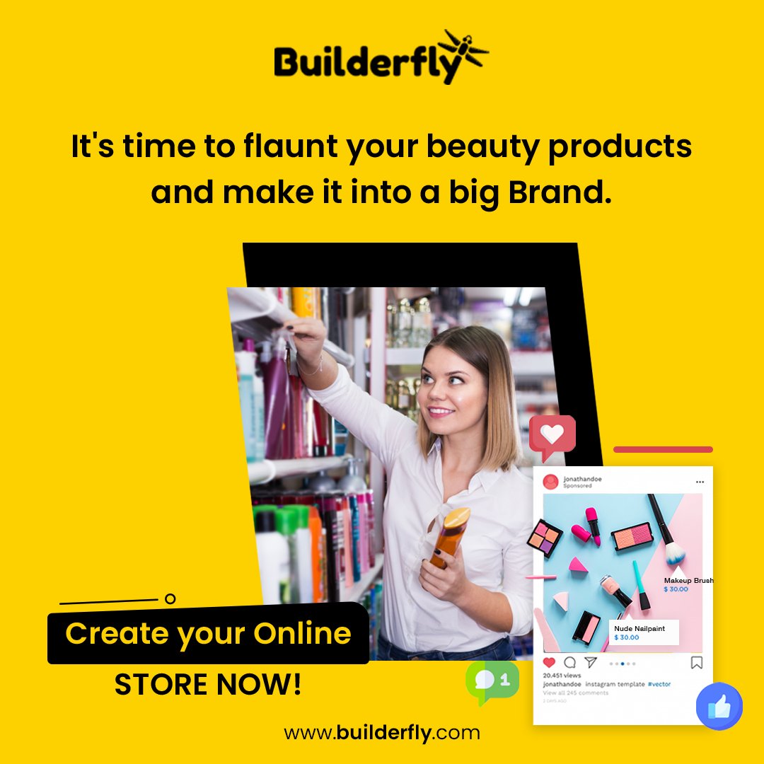 Sell your beauty product online and be a big brand! Get noticed with Builderfly.
