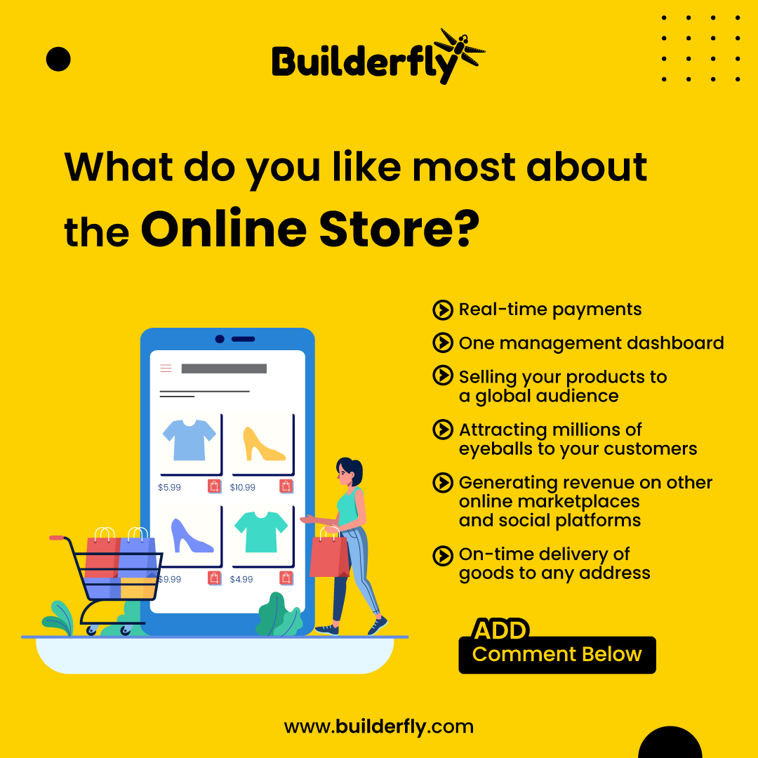 Builderfly can offer you all this and more. So come and create an online store today!
